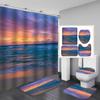 4Pcs Beach Series Shower Curtain Sets for Bathroom Non-Slip Bathroom Rugs Lid Toilet Cover Bath Mat