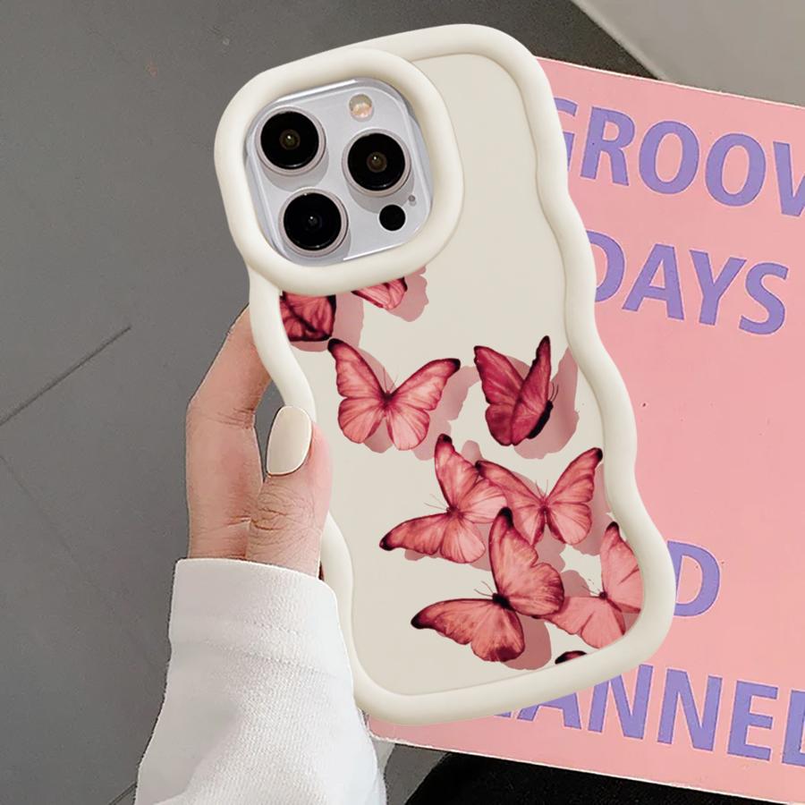Case for iPhone 17 Air XR 12 8 13 16 Pro Max 11 15 Plus 14 Soft Phone Cover Cartoon Butterfly