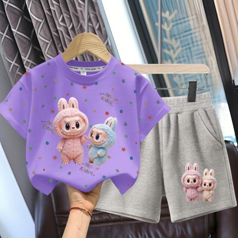 Cute Cartoon Set for Summer Children's Fashion Two-piece Set