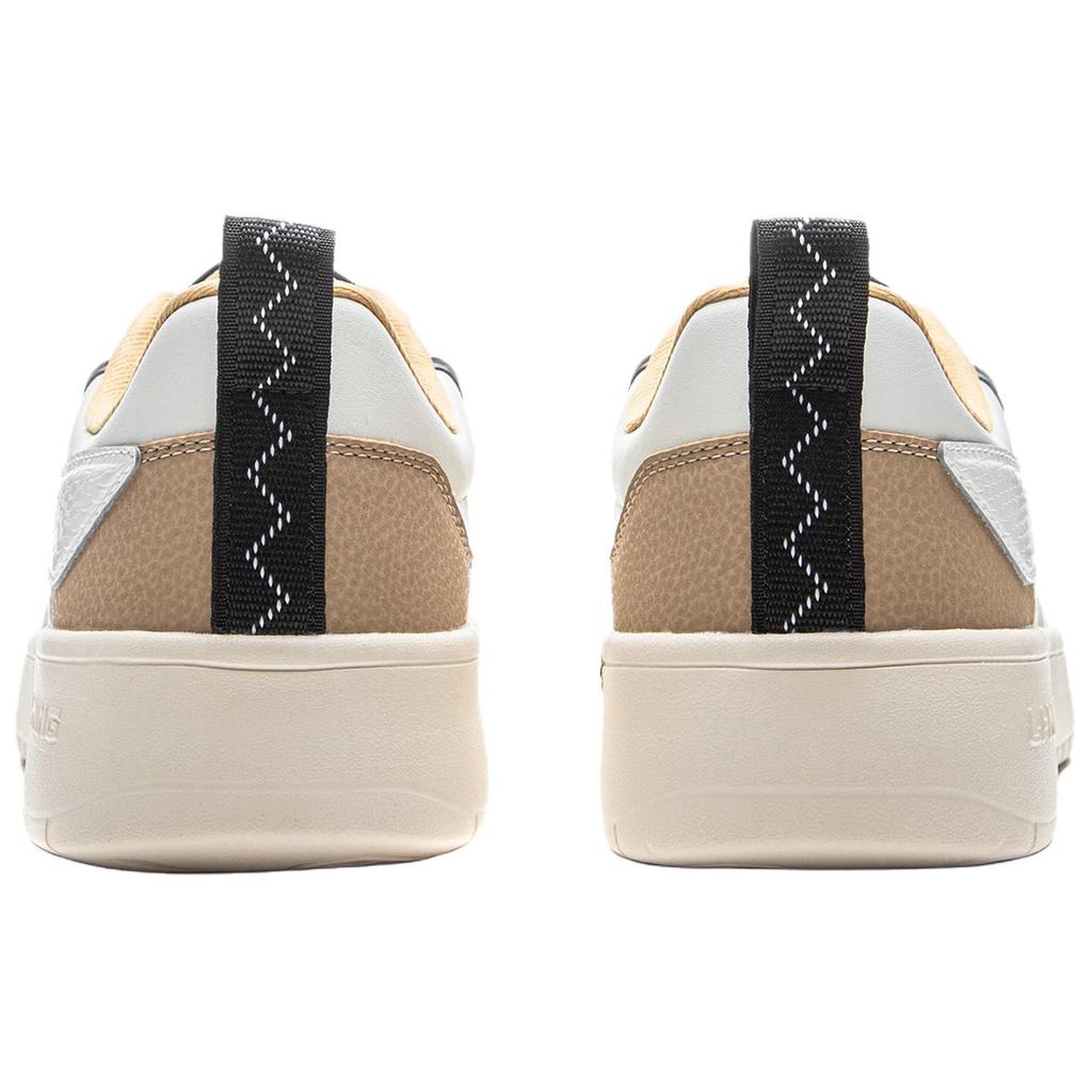 Li Ning Lightweight Trend Synthetic Leather Classic Casual Low-Top Skate Shoes Unisex sneakers White Brown AGCV271-1