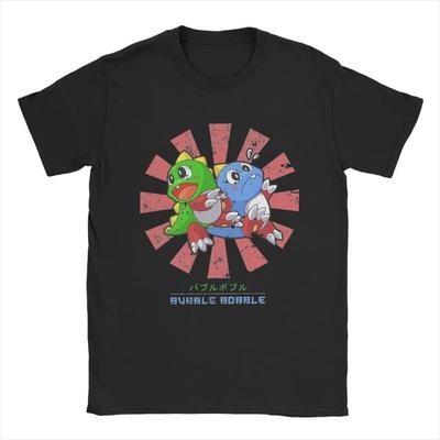 Bubble Bobble Japanese T-Shirts Men Leisure Cotton Tee Shirt Crew Neck Short Sleeve T Shirt Big Size Tops