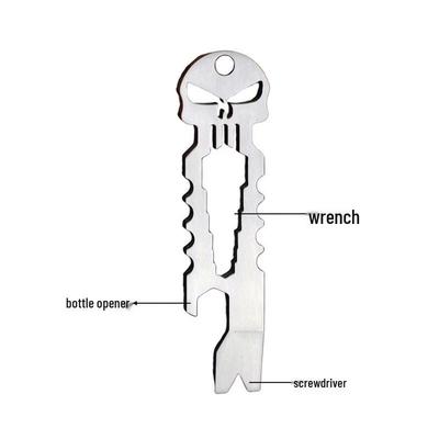 Outil multifonction de poche en acier inoxydable Brangdy avec porte-clés Crâne en titane