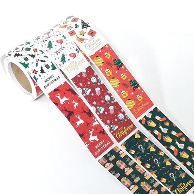 Christmas Gift Sealing Stickers - 100 Sheets/Roll with 3 Square Pattern Designs