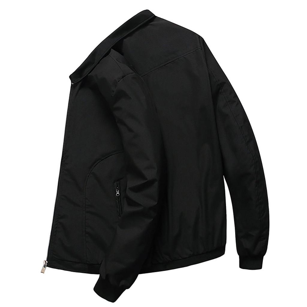 Men's  Casual Fashion  Color Patchwork Jacket Zipper Outwear Coat