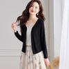 Women's 100% Mulberry Silk V-Neck Shawl Cardigan