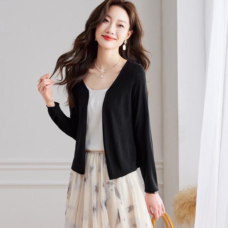Women's 100% Mulberry Silk V-Neck Shawl Cardigan