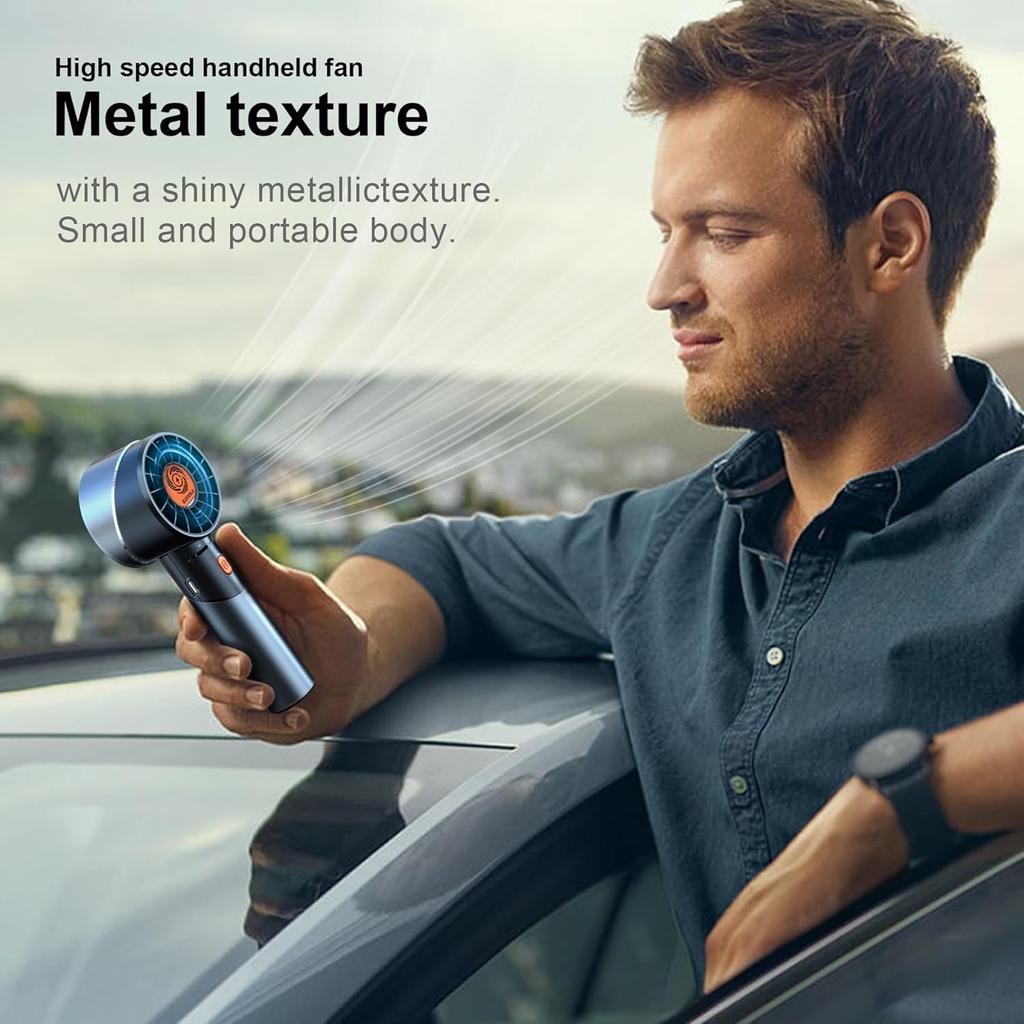 Handheld Fan,Portable Turbo Fan,Powerful Personal Fan(7000rpm High-Speed Motor,Battery Work 3-16 H),USB Rechargeable Mini Handheld Fan for