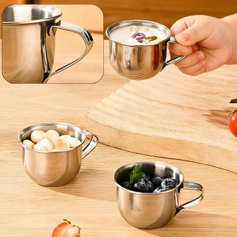 Set aus 4 kleinen 304 Edelstahlbechern, tragbar und leicht zu reinigen, Trinkgeschirr für Küche, Picknicks, Reisen