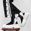 Autumn Men Casual Sneakers Canvas Chunky Platform Ankle Boots High-cut Zip Patchwork Sneakers Male Breathable Sport Shoes