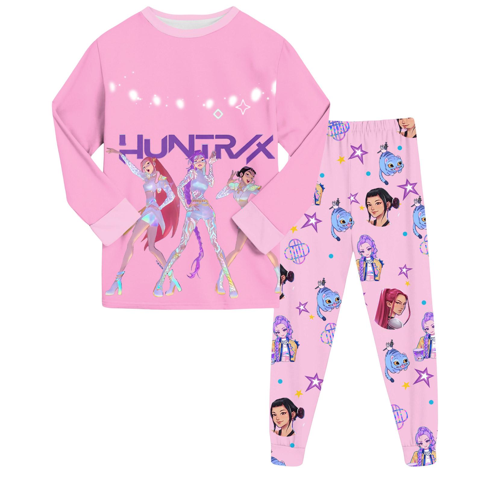 

Children s Fashion Suit Skirt Round Neck Long Sleeve Top Pants 130 рожевий