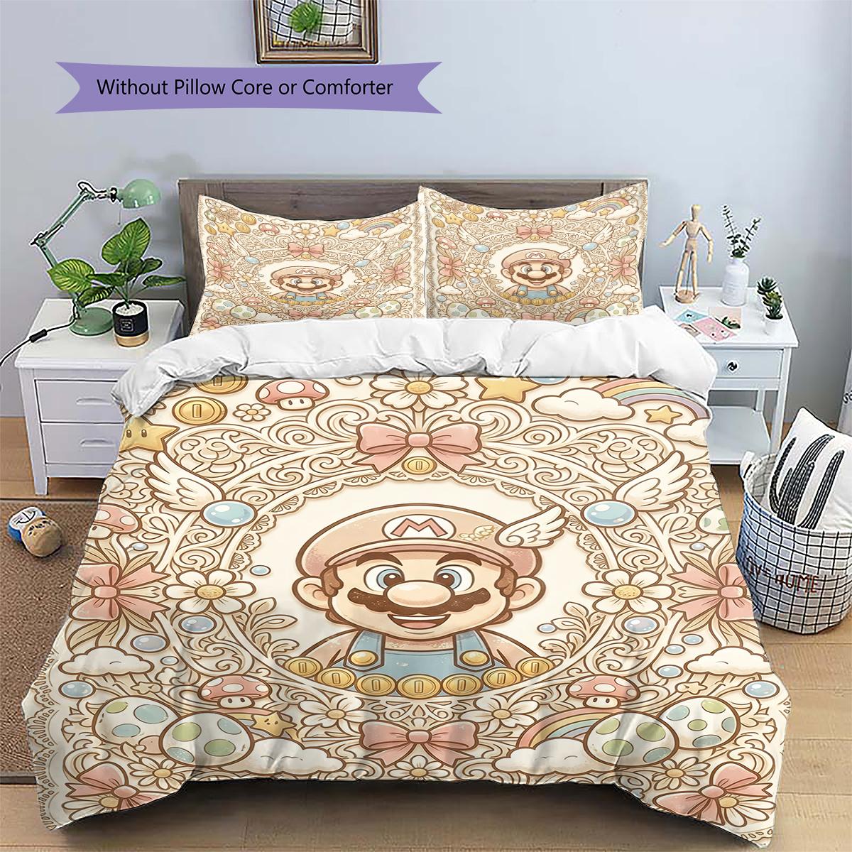 

Mario Retro Duvet Cover & Pillowcases, Mario Fan Nostalgic Bedding, Perfect Gift.chl 135x200cm