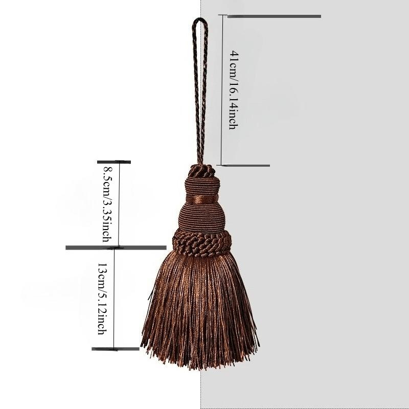 2pcs Home Decor Hanging Rope Silk Tassel Fringe Tassel Trim Garment Decoration Key Tassels For DIY Embellish Curtain Accessories