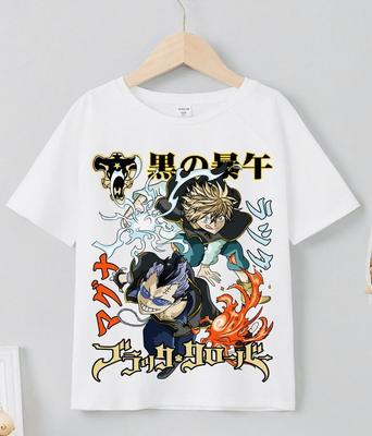 Black Clover Asta Yuno Anime Manga T-shirt Anime Manga Maglietta Nera Tutte le Taglie