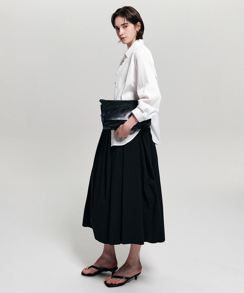 Lugkaeseuteu Emily Midi Flare Skirt_Black
