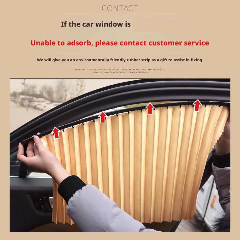 2pcs Magnetic Car Sunshade Cover Summer UV Protection Side Rear Window Curtain Black Mesh Sun Shade Cover Auto Car Accessories