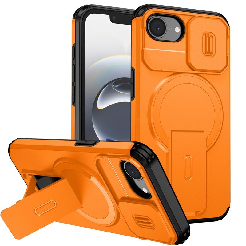 Armor Funda Voor iPhone 16e Hoesje Schuiflens Bescherming Coque Voor iPhone 16 e iPhone16e Voor Magsafe Magnetische Draadloze Opladen Cover 16e gray