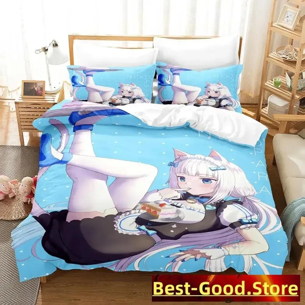 Nekopara Bedding Set Single Twin Full Queen King Size Bed Set Aldult Kid Bedroom Duvetcover Sets Anime Parure De Lit Bed