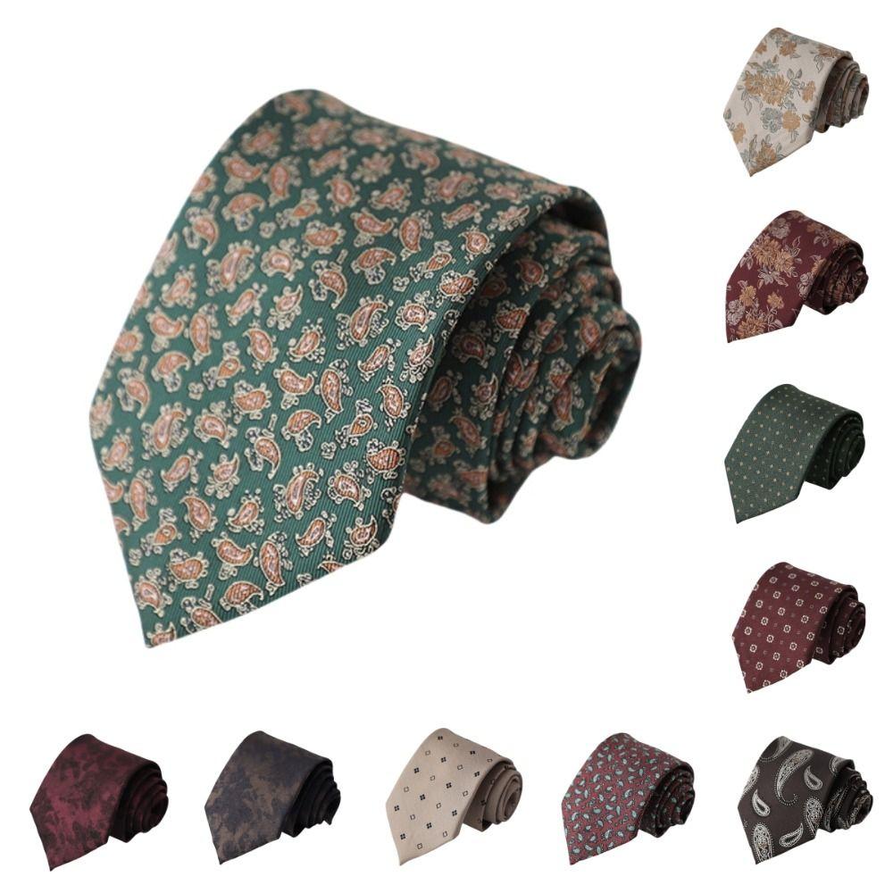 Jacquard Pattern Striped Tie 8CM Men Cravat Gentleman Shirt Necktie  Business