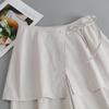 Elegant Detachable Panel High-Waist Wide-Leg Straight Pants