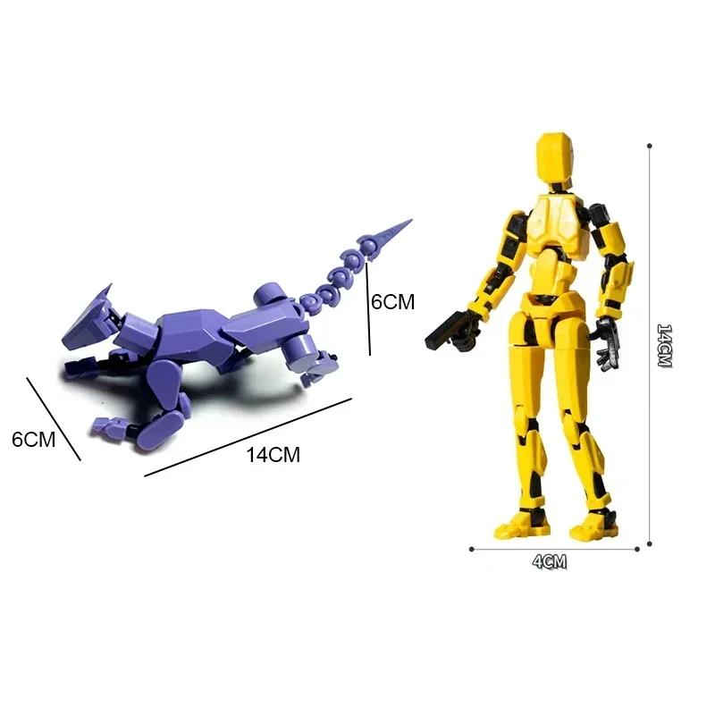 Multi-Jointed Movable Shapeshift Robot 3D Printed Mannequin Character and Dog Figures Toys Parent-children Game For Kids Gifts