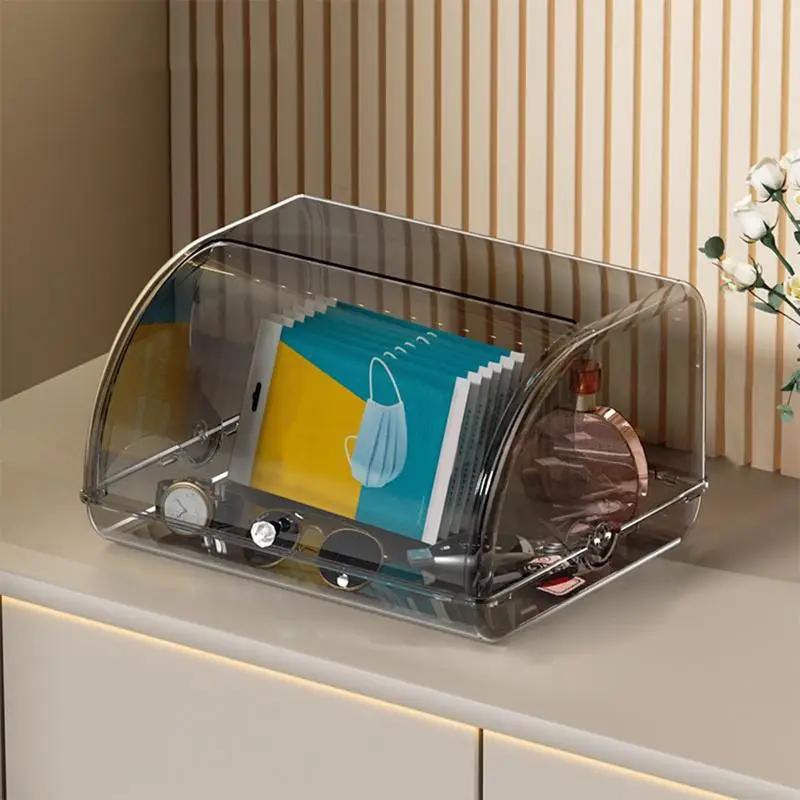 Bread Storage Container Food Container With Lid Cosmetic Display Case Desktop Storage Box For Homemade Bread Bakery Loaf