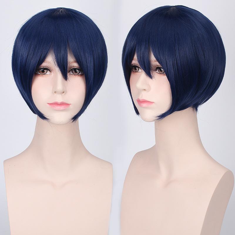 European American Cosplay Wig Multi Colored Versatile Face Hugging Short Hair Black White Bobo Headband