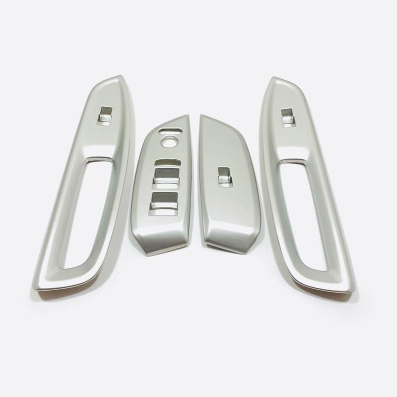 Car Door Armrest Panel Cover  Window Glass Lift Switch Button Trims For Honda Fit Jazz GR RHD  ABS Carbon Fiber Accessories