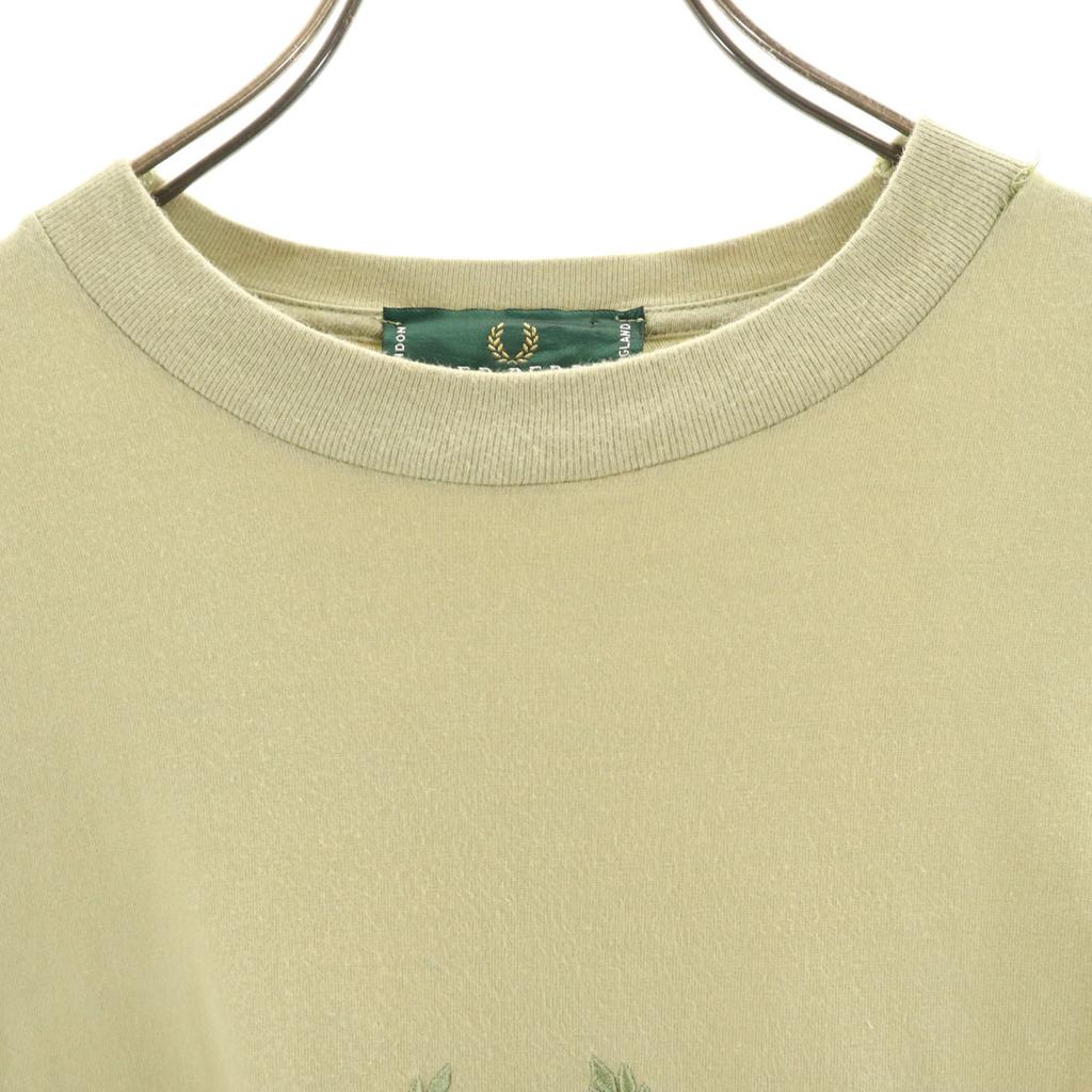 Fred Perry Made In Italy Short Sleeve T-shirt M Khaki Men's Used