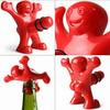 Reusable Funny Happy Man Red Plastic Wine Cork Bottle Plug Bottle Stoppers Kitchen Bar Tools