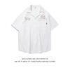 Men's American Retro Hiphop Street Racing Short-Sleeve Summer Shirt - Trendy, Motorcycle-Inspired, Loose, Thin Design
