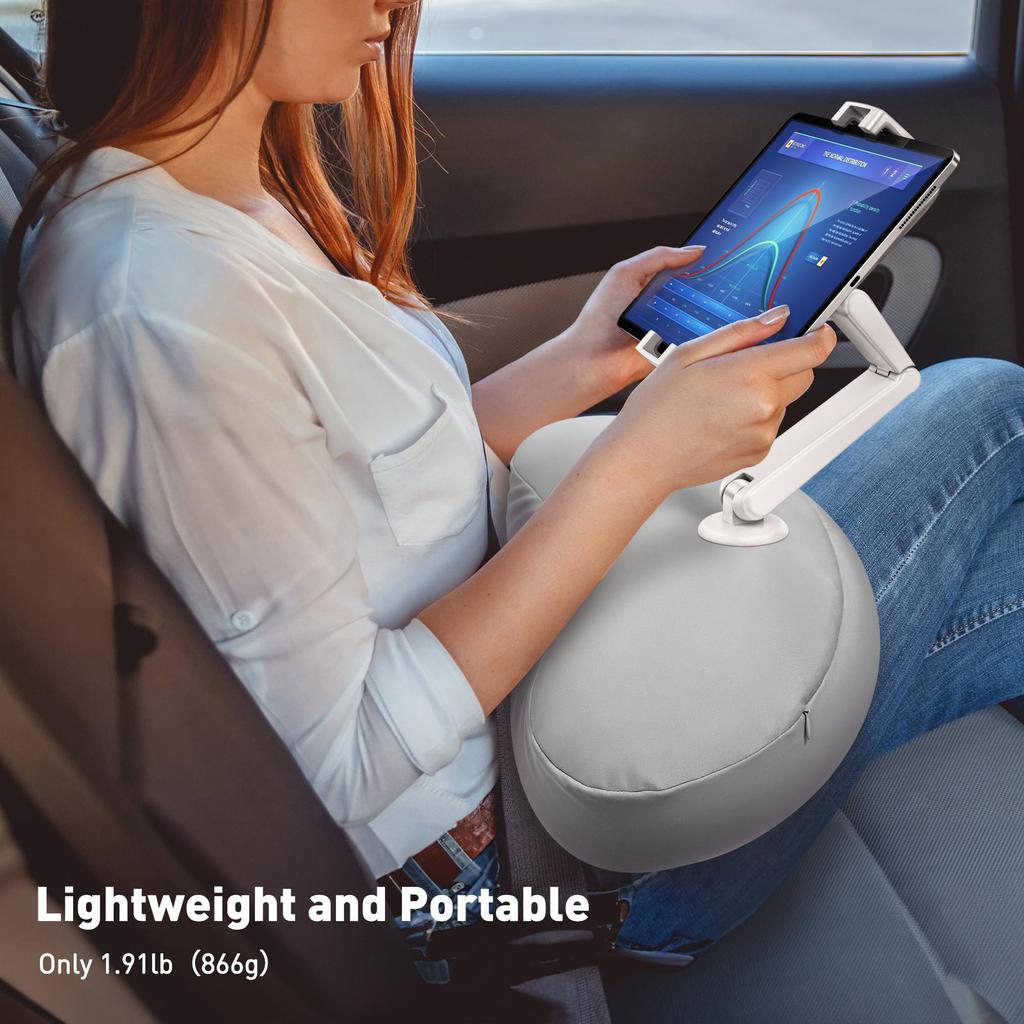 AboveTek Tablet Pillow Stand iPad Pillow Holder for Lap with Soft Bean Bag Multiple Angle Adjustable iPad Bed Holder Compatible with Inch Phones for