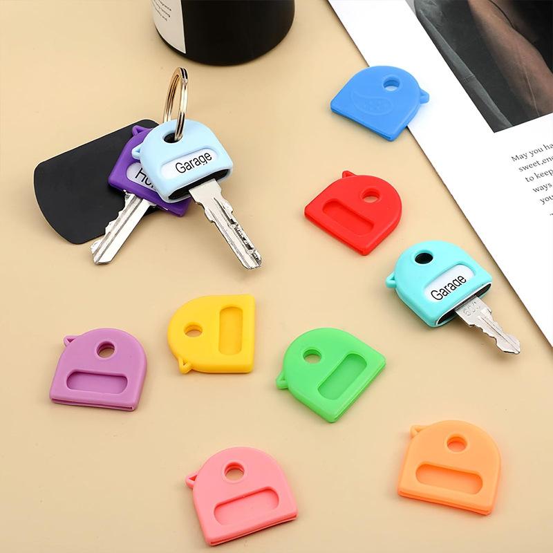 20Pcs Elastic Key Identifiers Protector Key Toppers Cover Soft Rubber Colored Key Caps Covers Diy Accessories