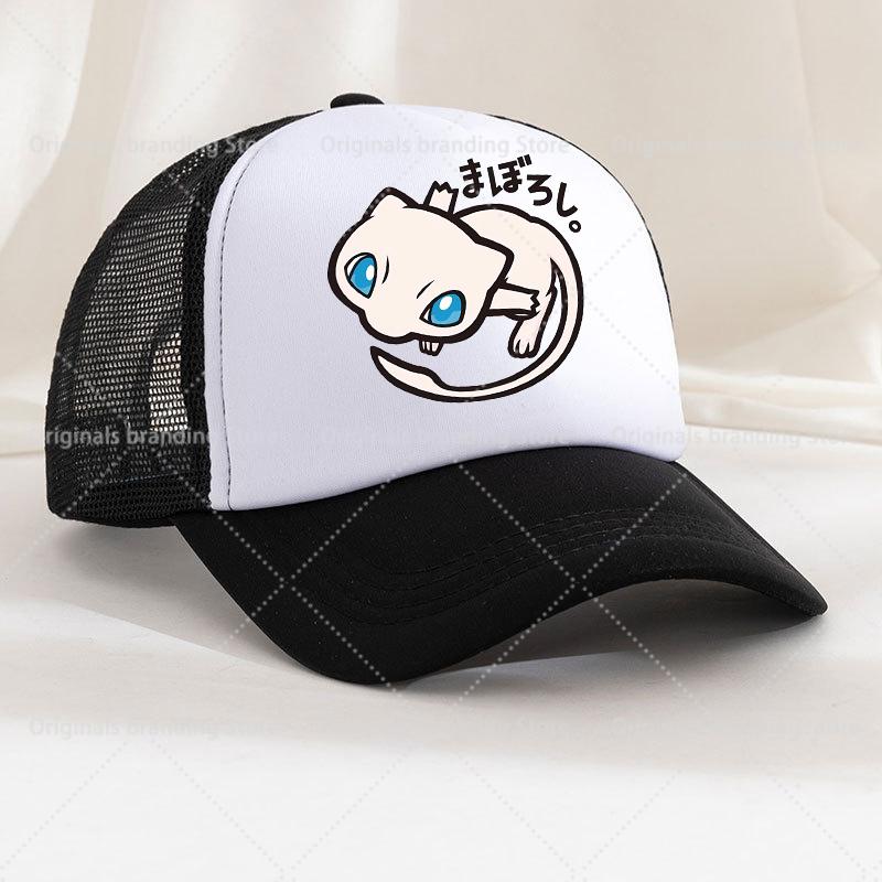 Summer Baseball Cap Cartoon Anime Figure Pokemoned Print Hat Boy Girl Breathable Kid Hat HipHop NetCap Kawaii Kids Toy Gift