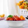 4 Pcs Food Containers Enamel Bowl Home Soup Practical Enamelware Wash Basin Simple White Creative Miss