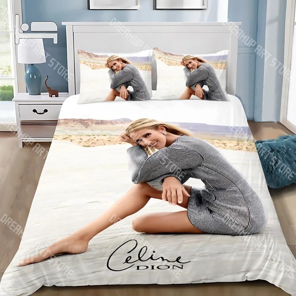 3D-Druck Celine Dion Niedliches Bettwäsche-Set Einzelbett Queen King Vollgröße Bettbezug Kissenbezug Bett Jungen Mädchen Erwachsene Heimtextilien