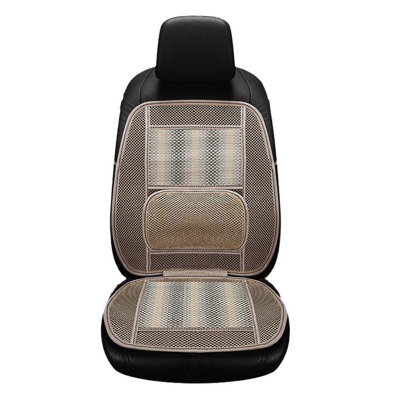 Bamboo Silk Car Seat Cushion with Lumbar Support - Office & Home Backrest Mat