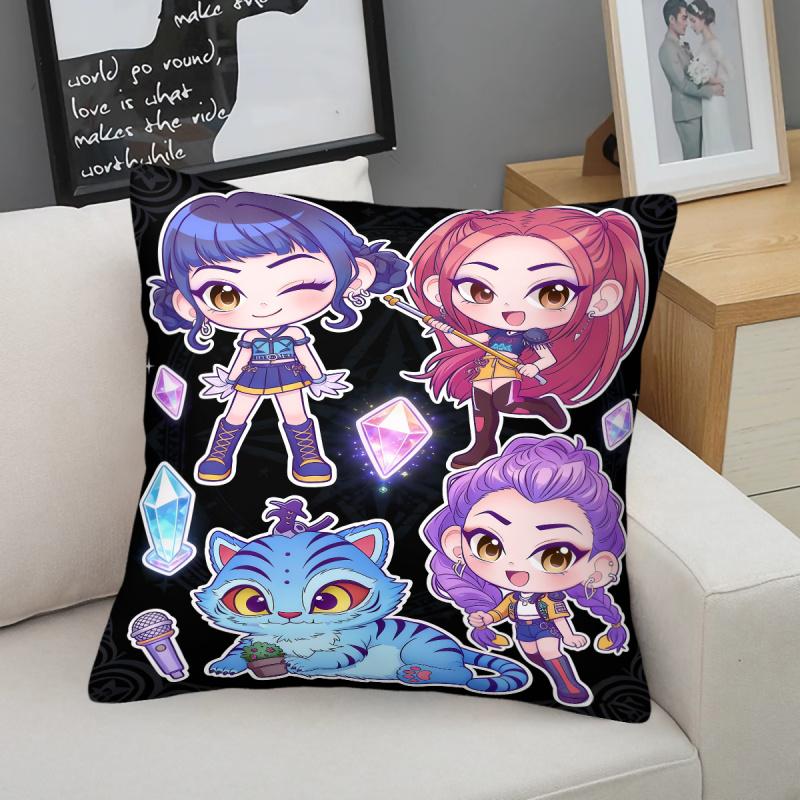 Kpop Style Throw Pillow Decorative Cushion Chibi Anime Girl Print For Sofa Bedroom Car Living Room Soft Nap Pillow For Teens Fans
