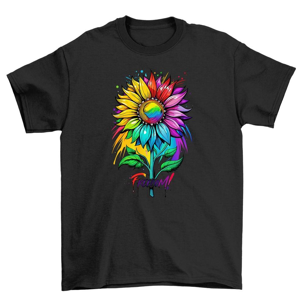 'Sunflower Pride_40'' T-shirt - A Blooming Sensation! 100% Combed Cotton, LGBT+ F