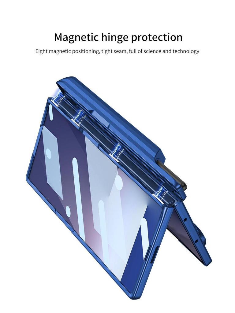 Samsung Fold 7 Wireless Charging Case: Magnetic Pen Holder, Creative Stand, Full Coverage Protection