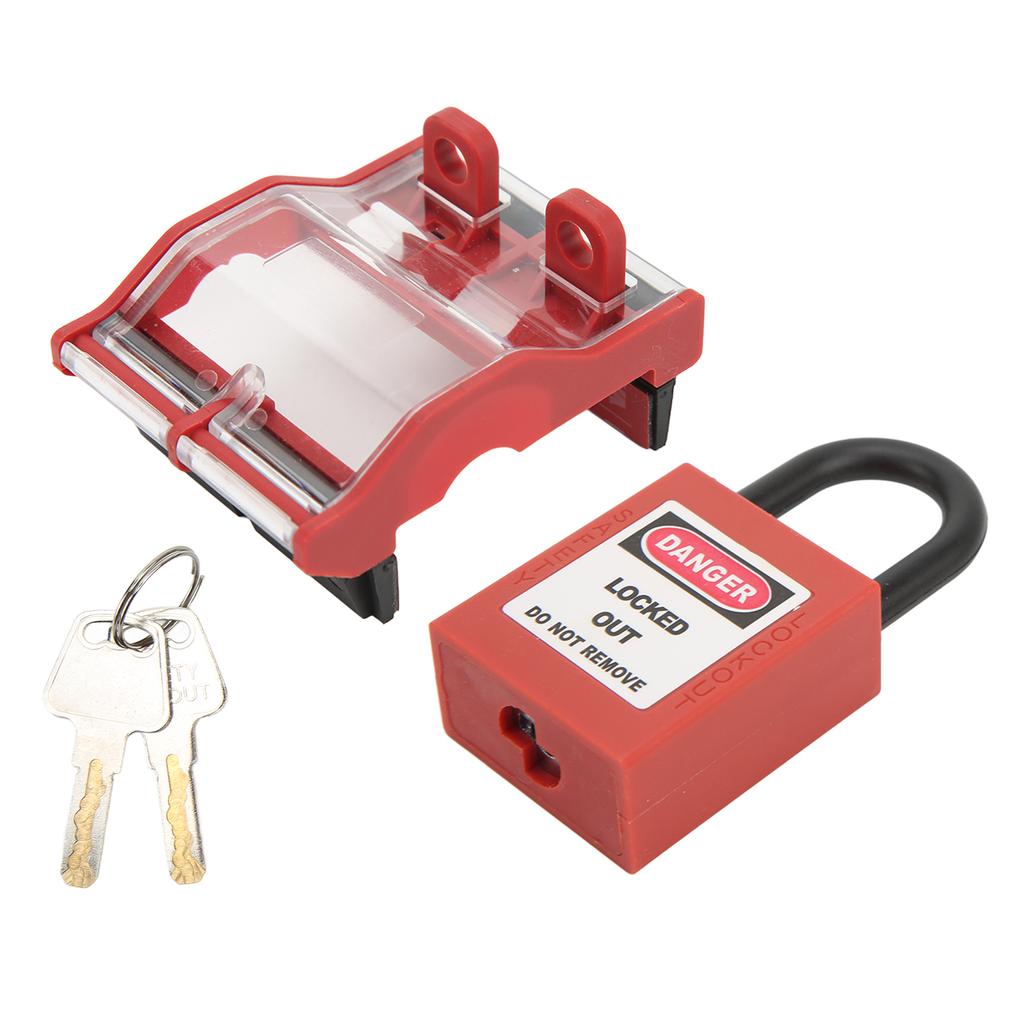 3P Circuit Breaker Protective Box and Padlock Set Transparent Distribution Protection Box Lockout