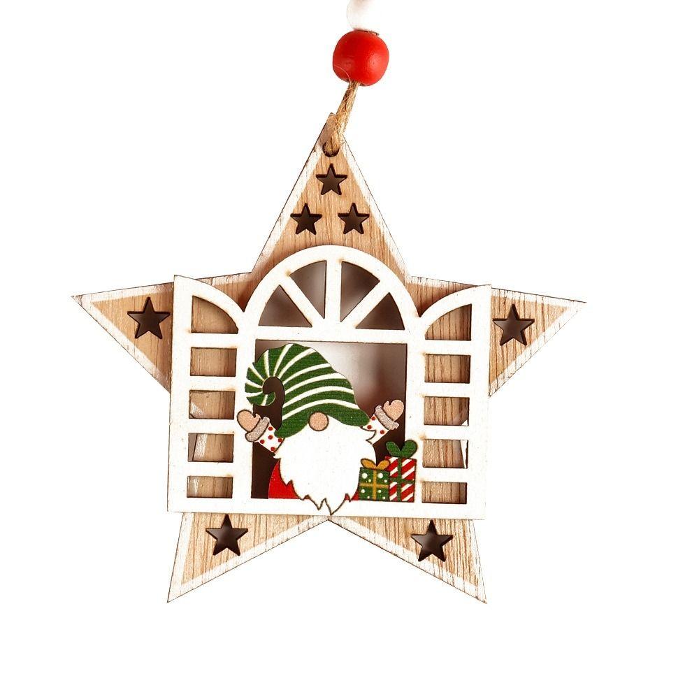 

Snowflake House Faceless Man Pendant Santa Christmas Decorations New Year Pentagram