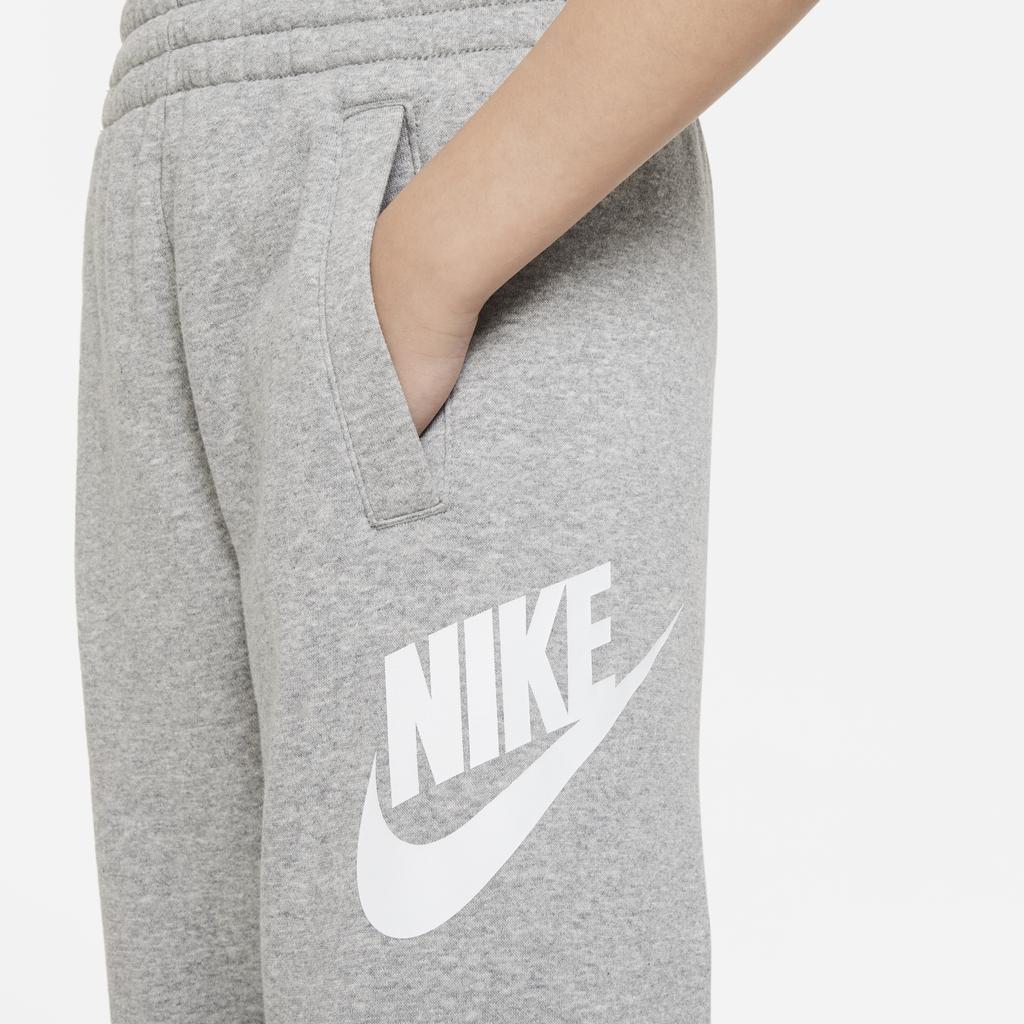 Nike Kids Letter Logo Print Elastic Waist Fleece Cuffed Knit Sports Pants Kids pants Gray FD2995-063