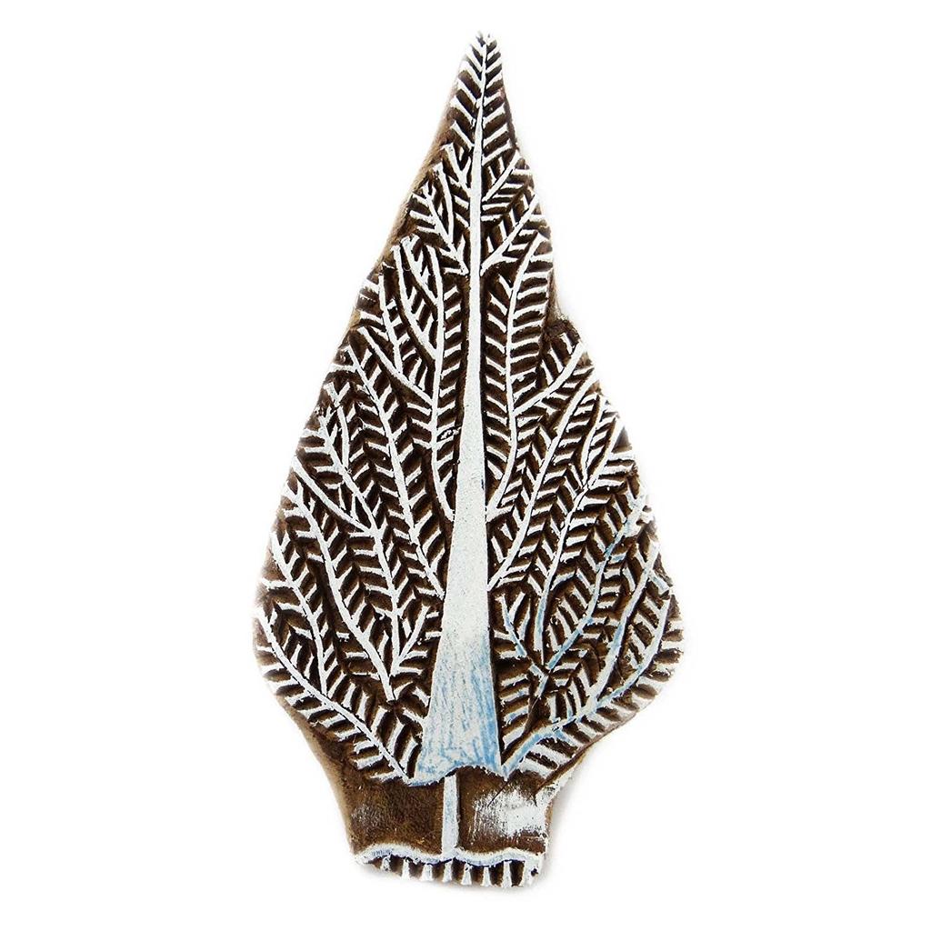 Leaf Shape Wooden Stamp Fine Art Printing On Wall Paper Painting Block India