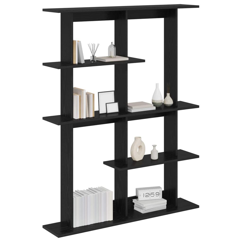 Wall Mounted Shelving Unit Black 102 x 20 x 130 cm Engineered Wood
