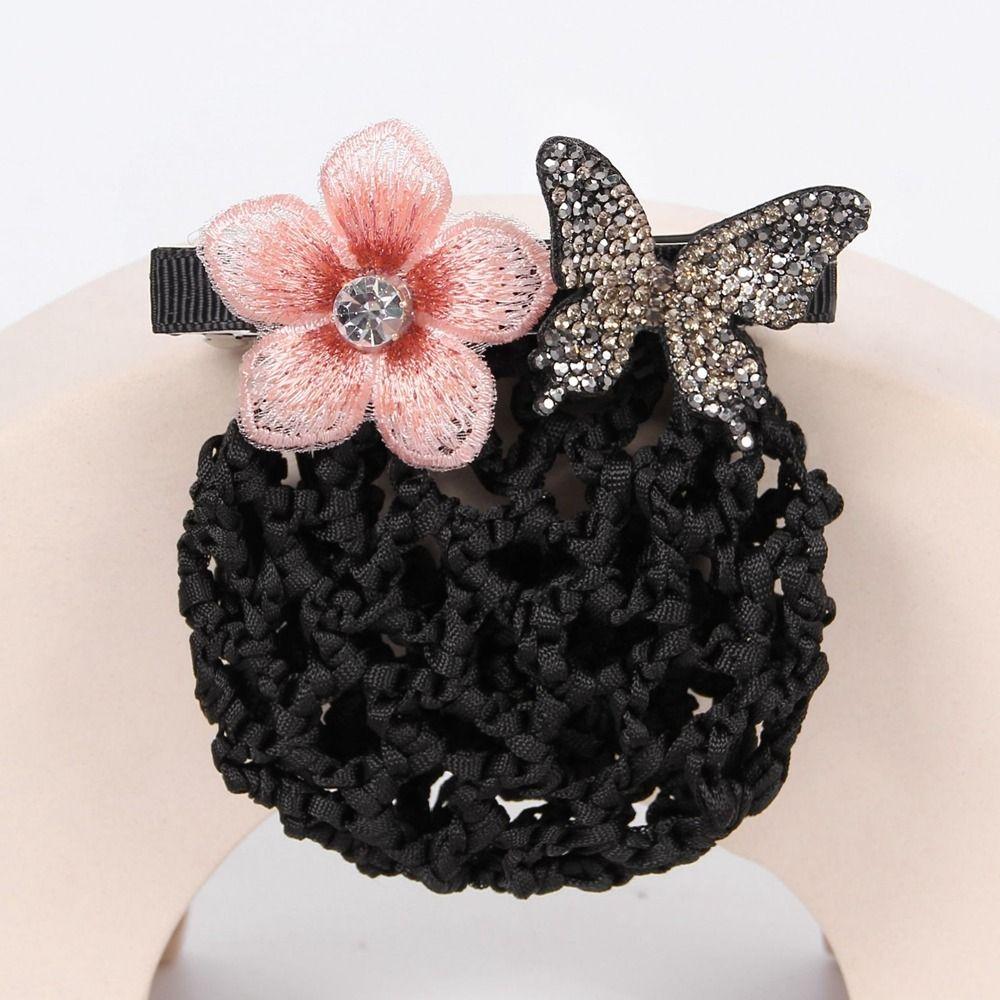 

Ponytail Clip Professional Headdress Women Spring Clips Hairgrips Cover Net Korean Bun Snood F