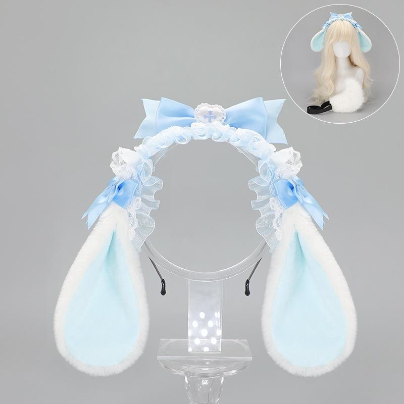 Lolita Bow Rabbit Ears KC Alice Rabbit Ears Headband Halloween Lop Rabbit Tail Set