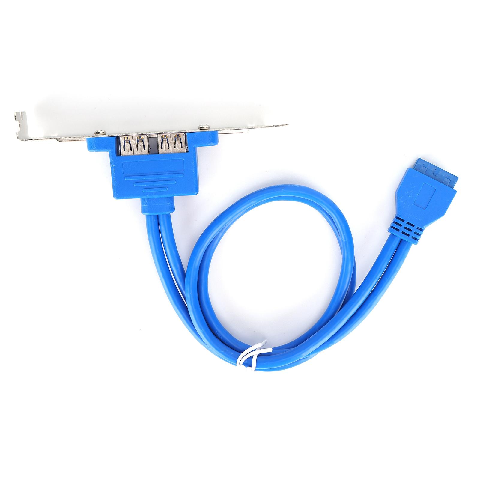 Double USB Baffle Cable Motherboard 19 Pin to Dual Port A Female Extension Rear Panel Bracket