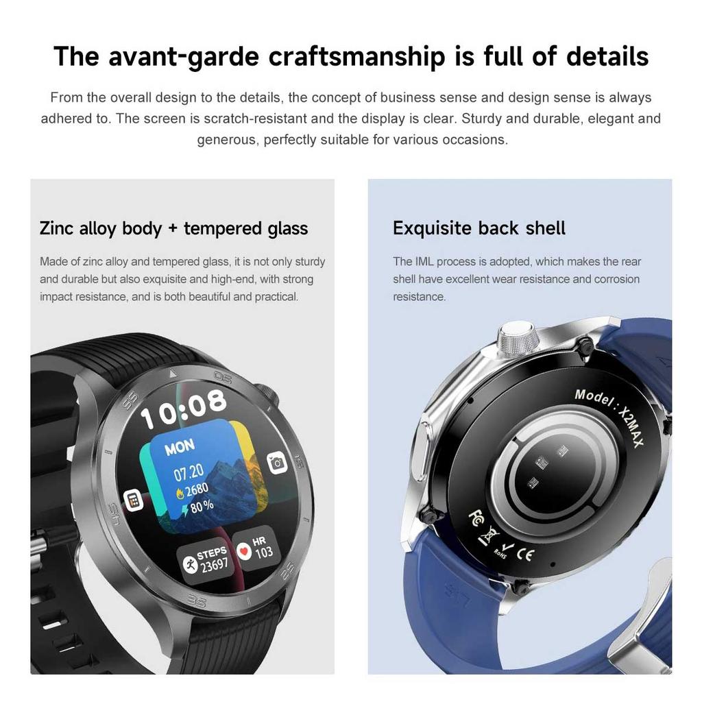 2025 NEW WANCH X2 MAX Outdoor Sports Men SmartWatch GPS Motion Trajectory Compass AMOLED Screen IP67 Waterproof Smart Watch