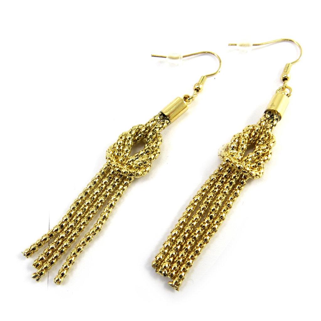 Les Trésors De Lily [N3132] - Golden 'Kilimanjaro' Designer Earrings (geometric)