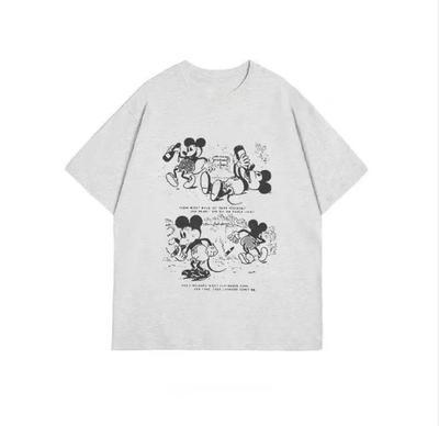 2025 Neues Sommer Casual Kurzarm T-Shirt Print Baumwolle Regular Fit Rundhals Atmungsaktiv Locker Unisex Tee Männer Frauen Kleidung